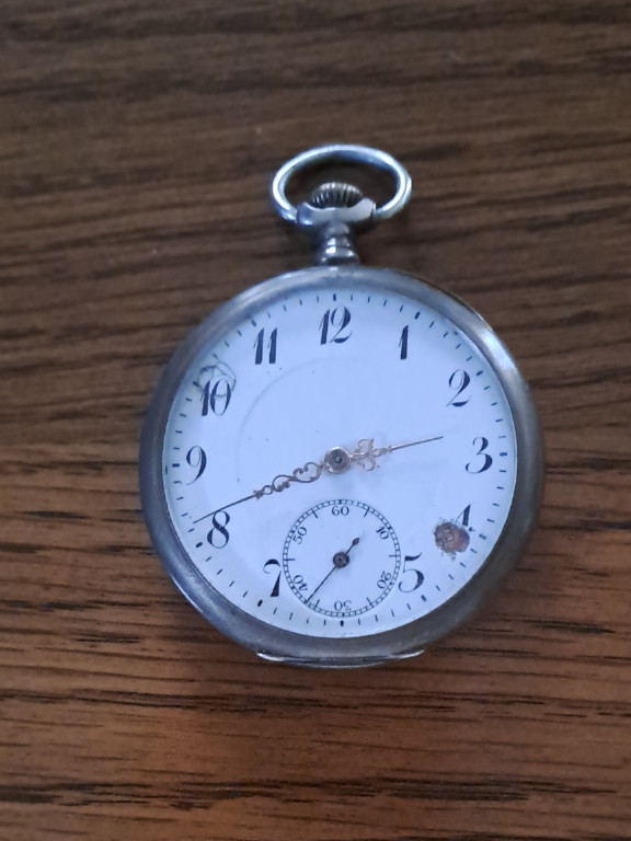 Montre de poche en argent avec boîtier d'origine, début du 20ème siècle