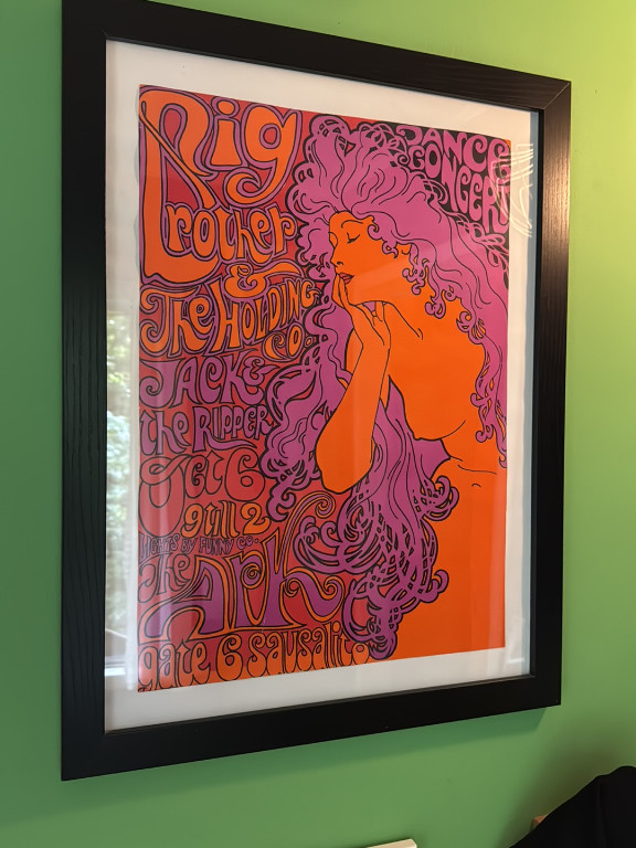 Vintage concert poster for Big Brother and the Holding Company featuring Janis Joplin at The Ark, Sausalito