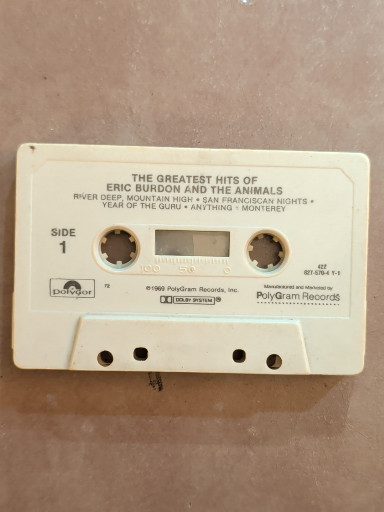 Music cassette tape 'The Greatest Hits of Eric Burdon and The Animals' released by Polydor Records