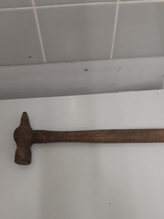 Vintage ball peen hammer with wooden handle