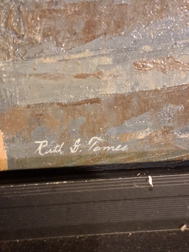 Oil painting on canvas signed 'Ruth S. James'