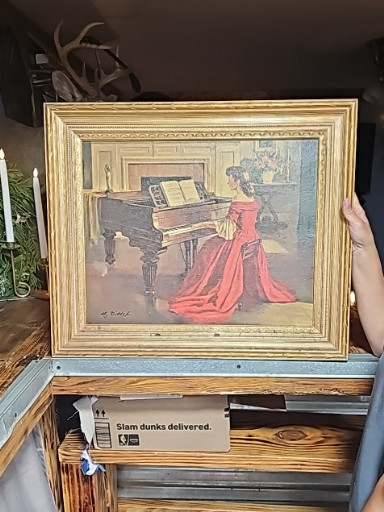 Vintage lithograph print titled 'Sonata' by M. Ditlef