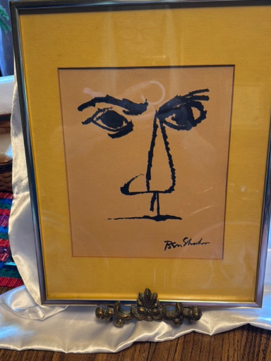 Lithograph titled 'Frontispiece (Portrait)' from the Rilke Portfolio by Ben Shahn
