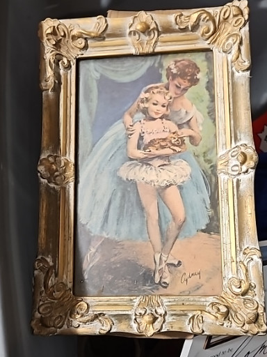 Mid-century print titled 'Between the Acts' by Cydney Grossman