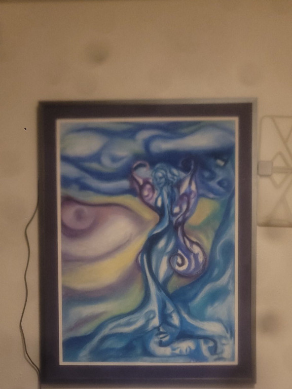 Abstract painting titled 'Float to the surface' by Liusija Gudelyte