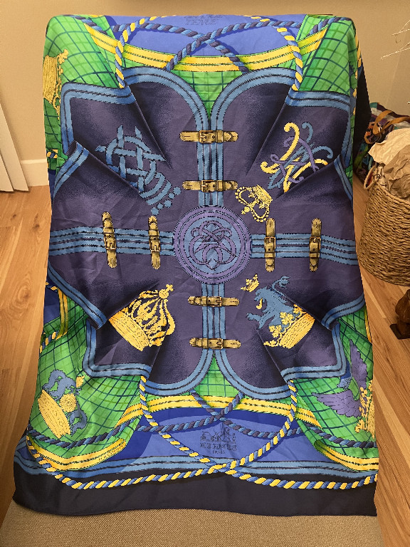 Silk scarf titled 'Grande Tenue' by Hermès