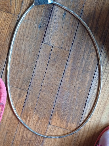 Silver-tone omega chain choker necklace