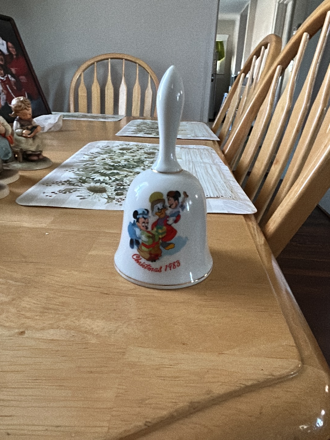 Porcelain Disney Christmas collectible bell from 1983