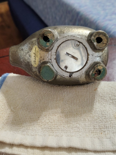 Vintage industrial desk clock with cast metal housing