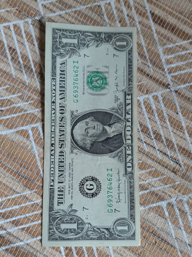 United States one dollar bill, Series 2017A, serial number J73904854D