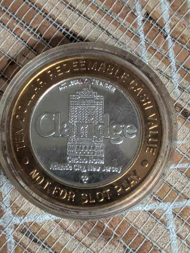 Gaming token from The Claridge Hotel and Casino, Atlantic City, New Jersey, $1 denomination