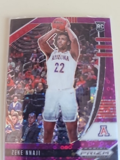 2020-21 Panini Prizm Draft Picks Basketball trading card featuring Zeke Nnaji, Rookie Card #34