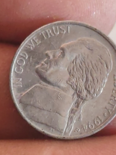 Moneda de cinco centavos estadounidense (Jefferson Nickel) de 1994