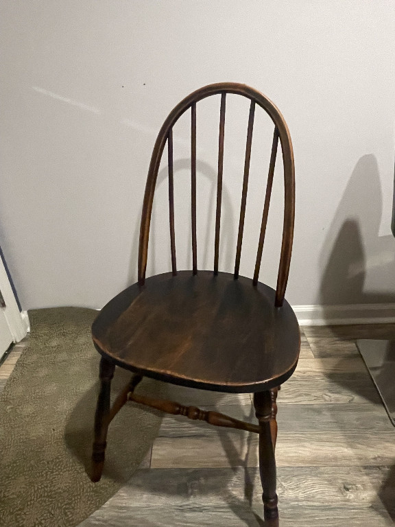 Wooden Windsor hoop-back side chair with double H-stretcher bracing