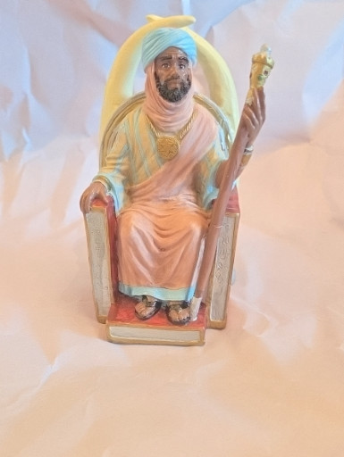 Vintage plastic blow mold nativity figure depicting one of the Three Wise Men, manufactured by Poloron
