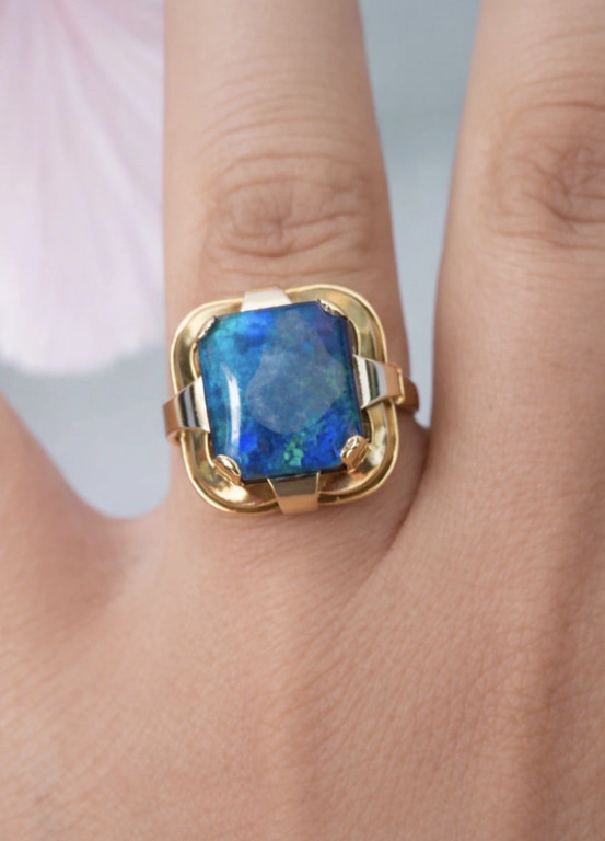 Goldring mit Eilat-Stein (Salomons Stein)