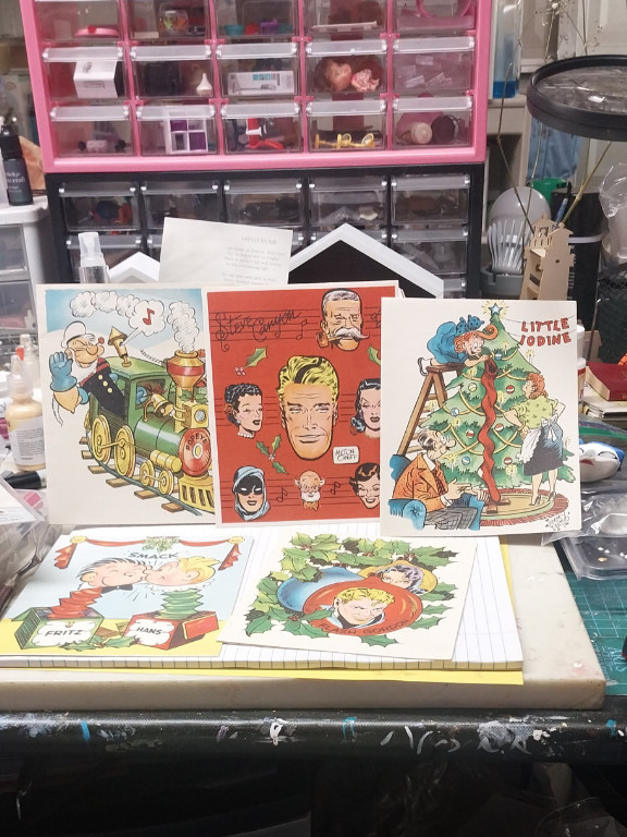 Vintage comic character Christmas greeting cards from 1951
