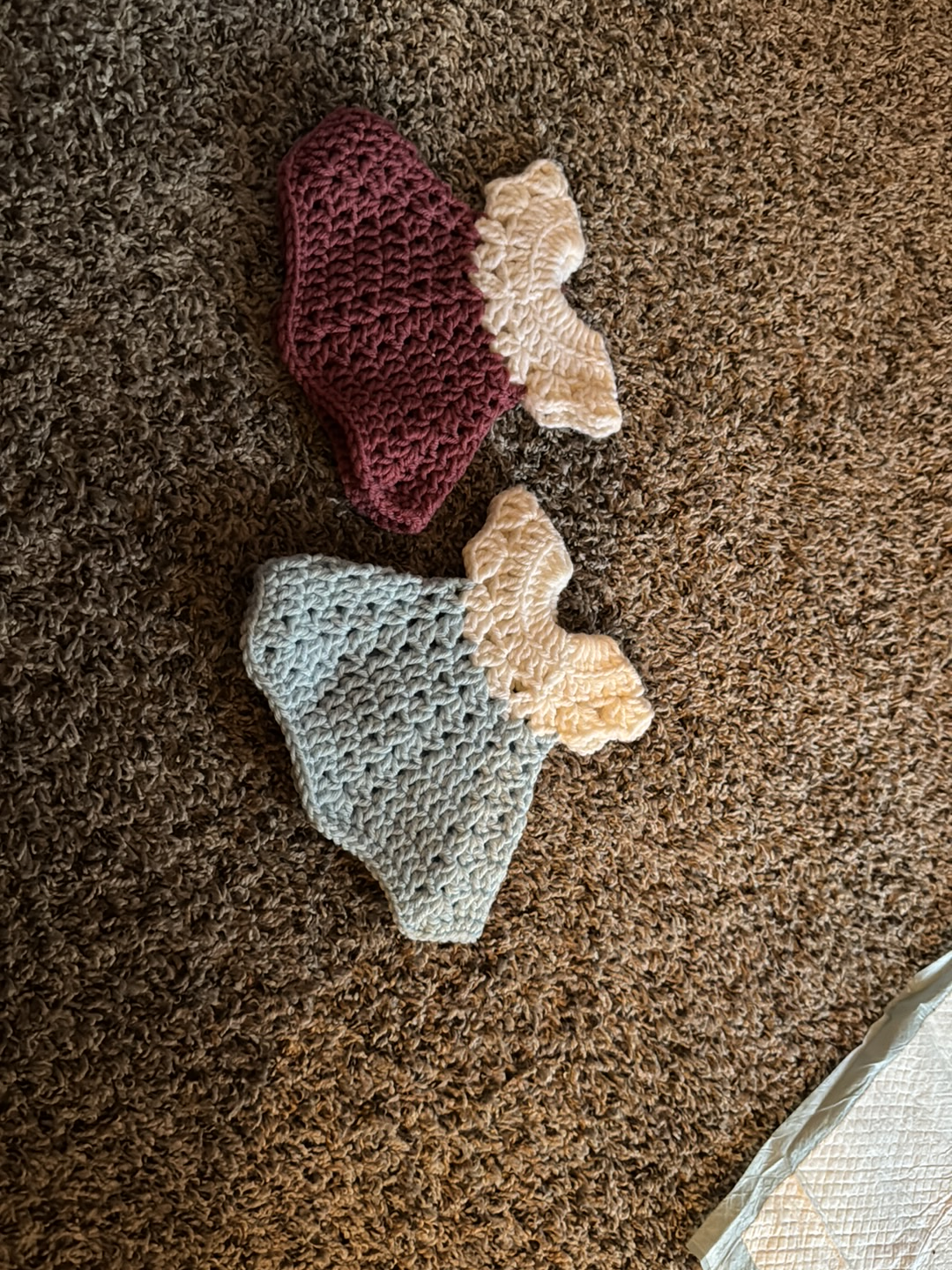 Handmade crocheted decorative dress ornaments