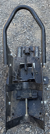 Steel motorcycle wheel chock with swivel cradle