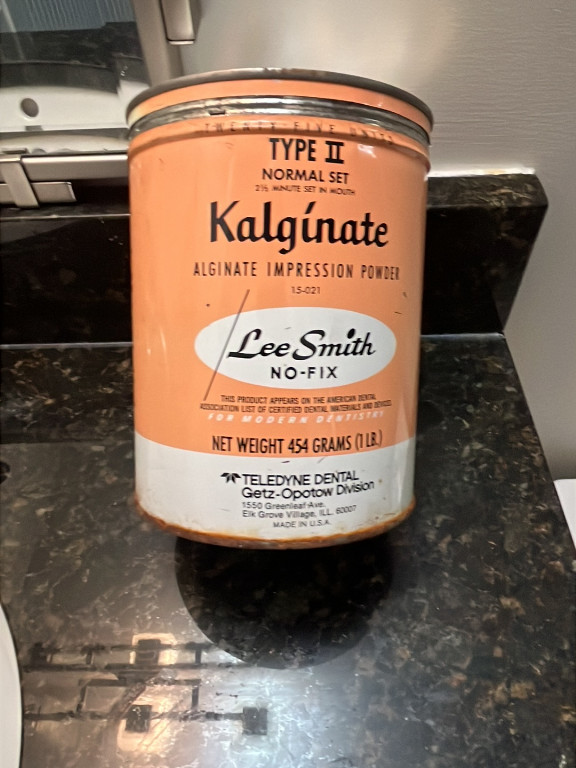 Vintage Kalginate Type II Alginate Impression Powder tin by Lee Smith/Teledyne Dental