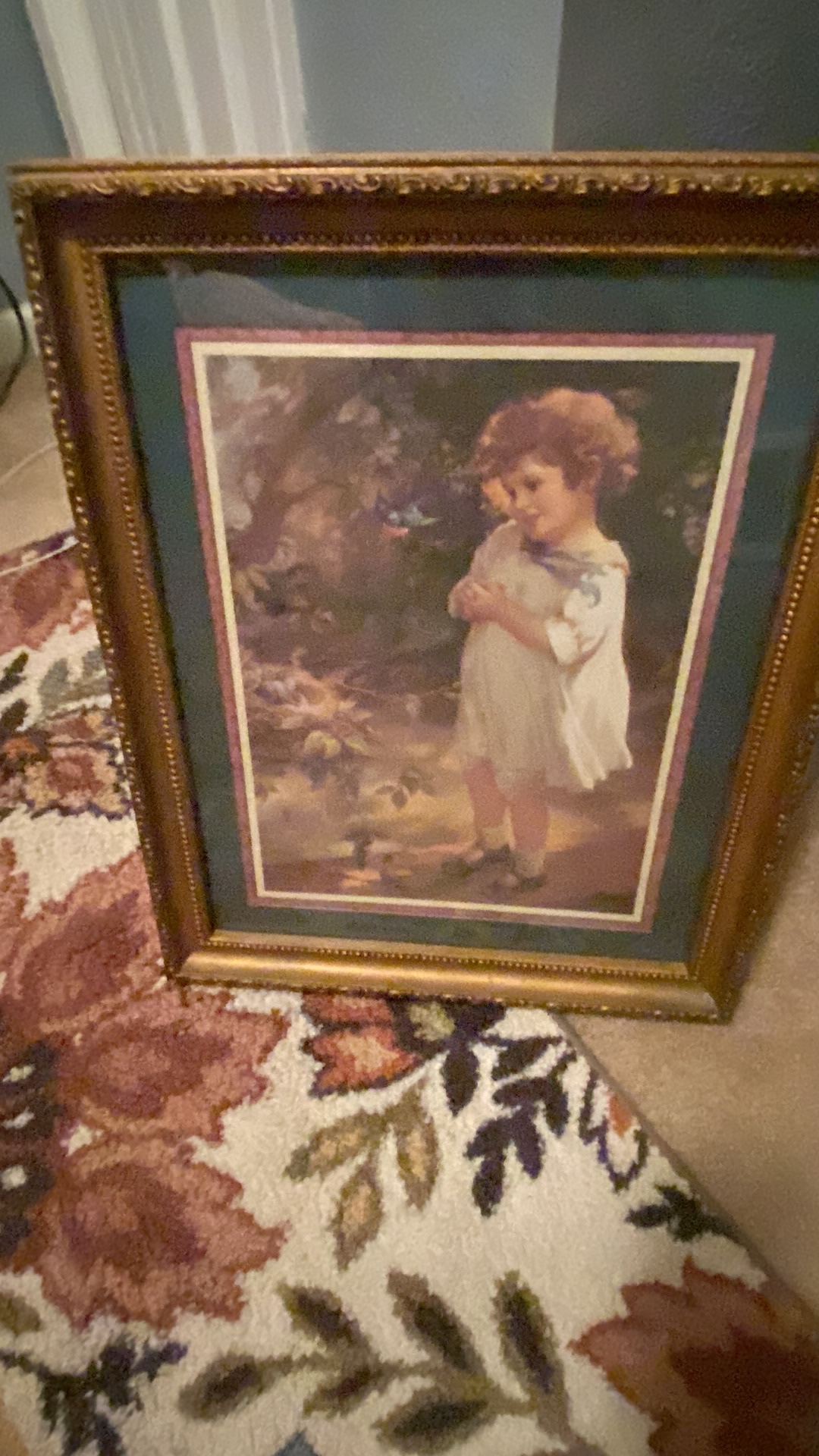 Framed print titled 'Bluebird of Happiness' by Zula Kenyon