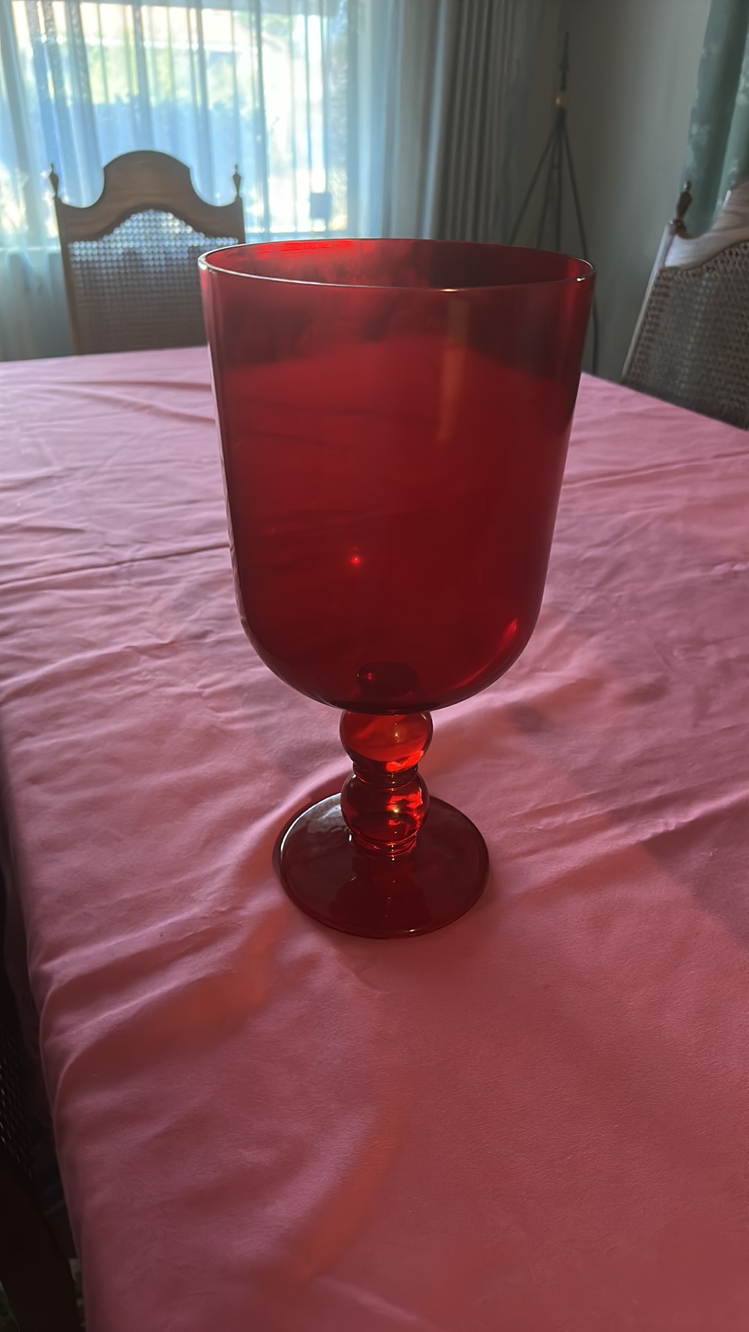 Ruby red glass goblet by Imperial Glass-Ohio
