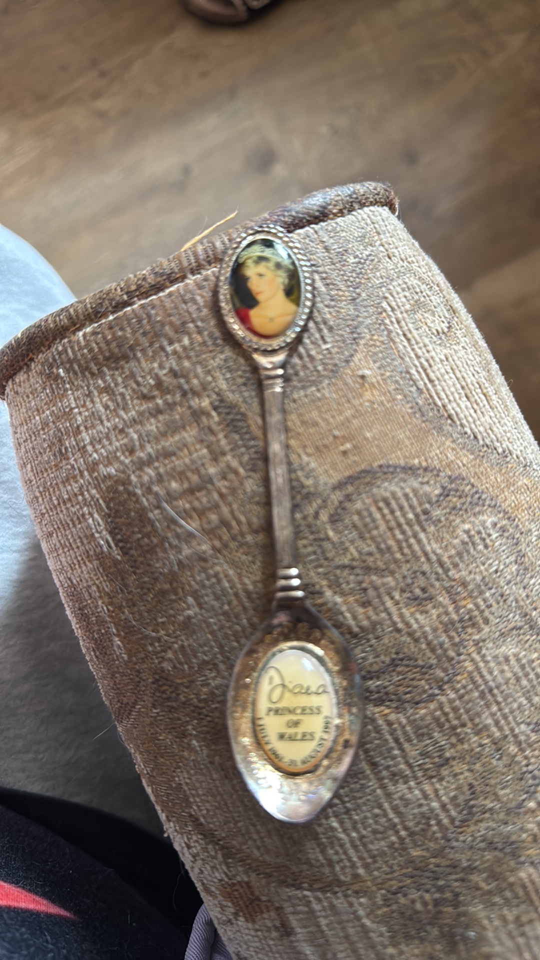 Silver-plated commemorative spoon featuring a portrait