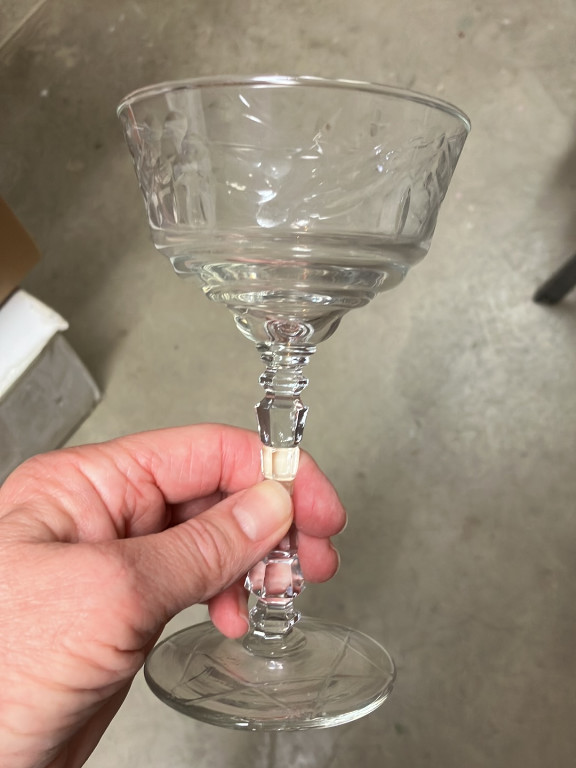 Crystal champagne/tall sherbet glass by Rock Sharpe