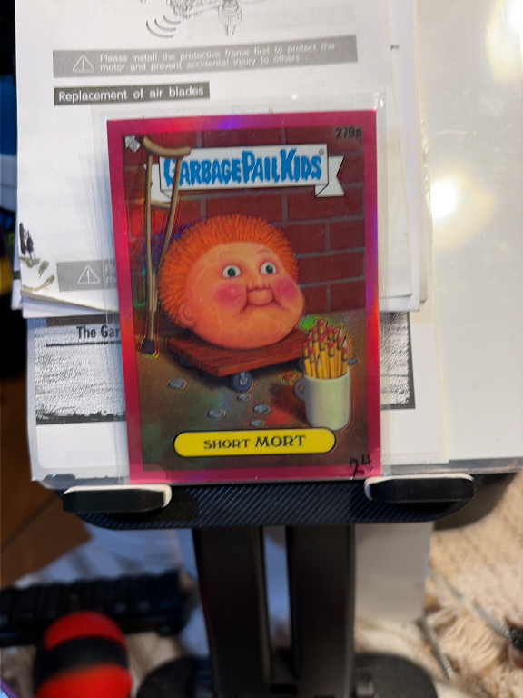 Garbage Pail Kids trading card titled 'Short Mort' #279a from Series 7 by Topps