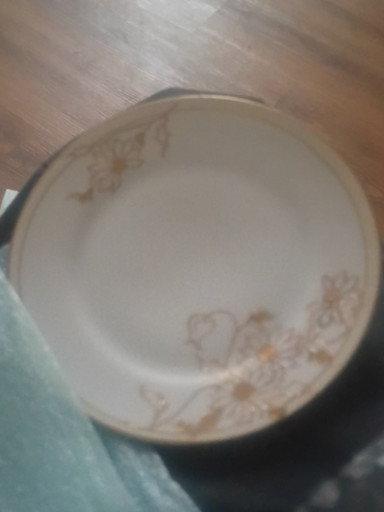 Hand-painted porcelain plate with floral decoration, likely Japanese Nippon or Noritake