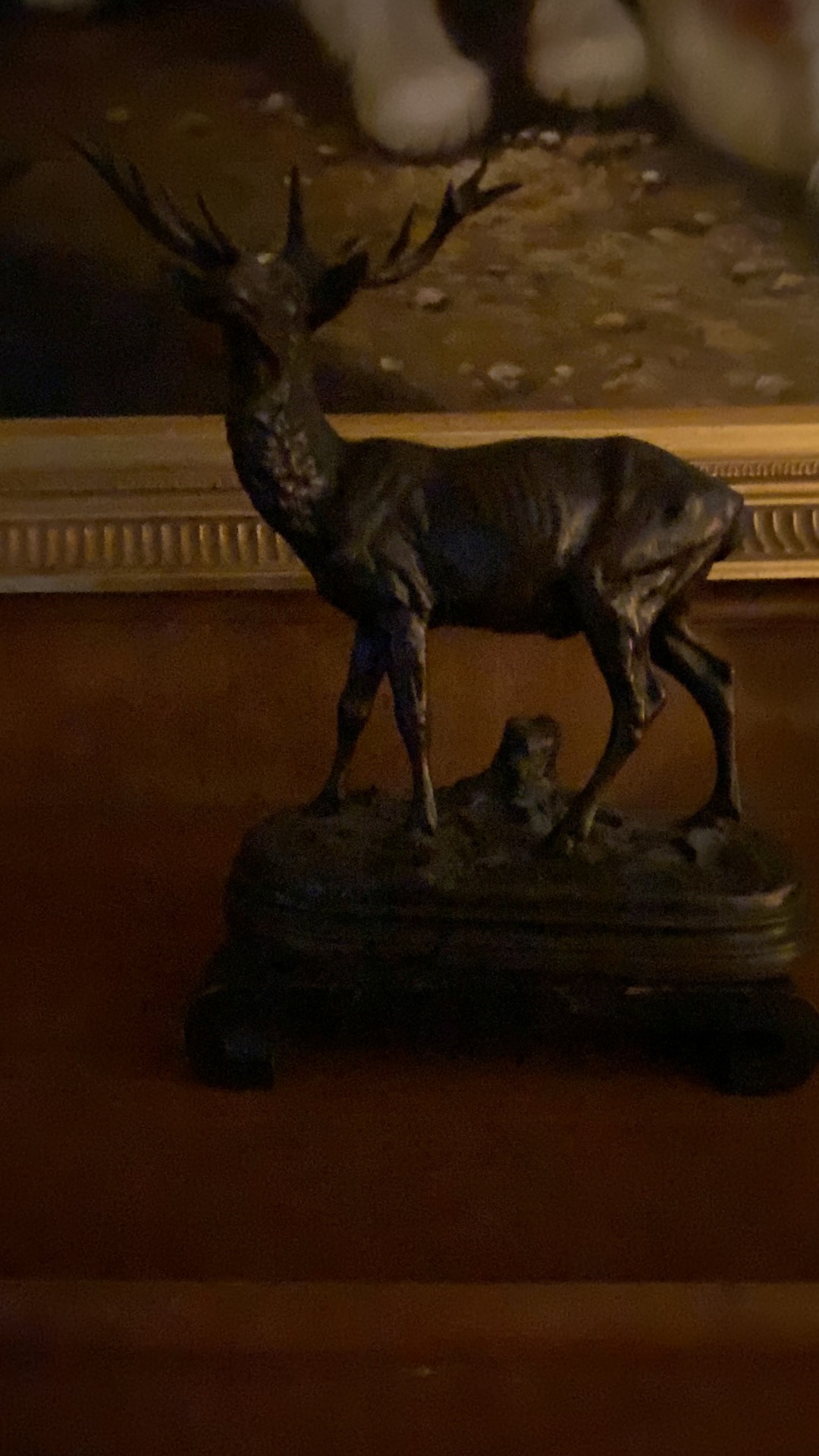 Bronze sculpture titled 'Stag' by Alfred Dubucand