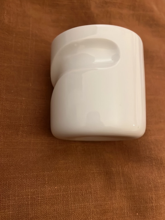 White porcelain cup designed by Masahiro Mori for Hakusan Toki