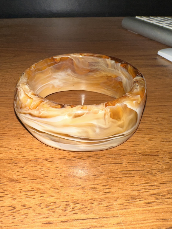 Marbled resin bangle bracelet