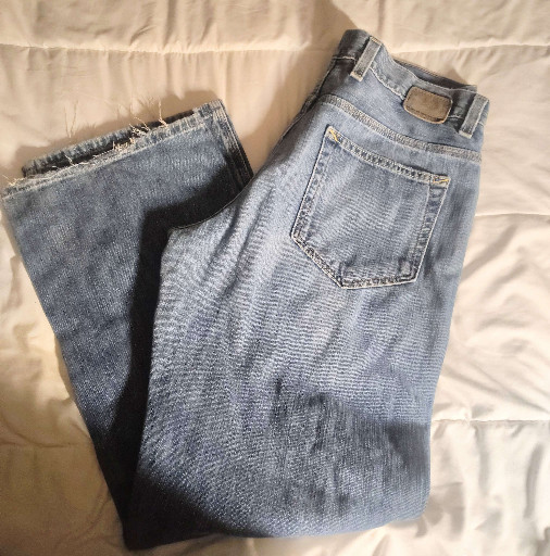 Vintage denim jeans with raw hem by Gap Utility Jeans