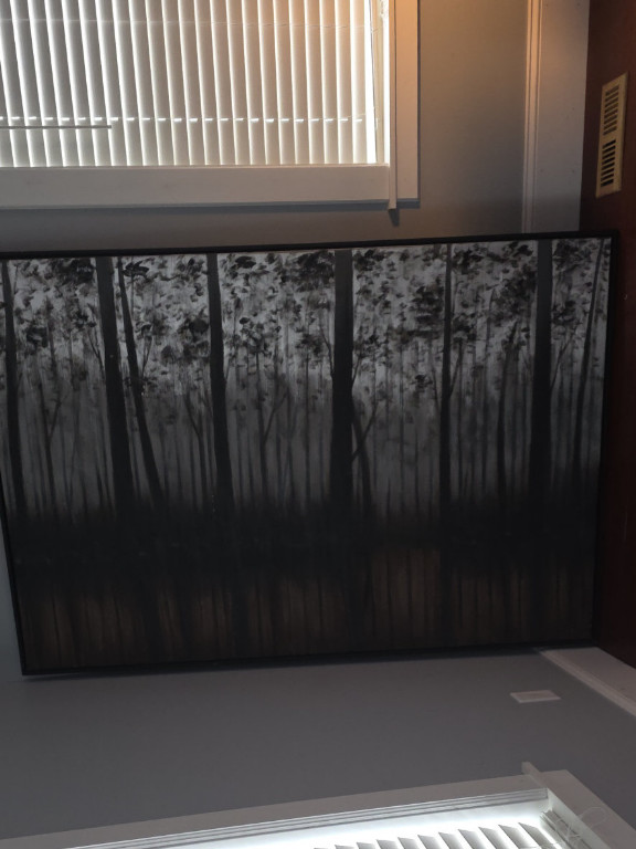 Canvas wall art titled 'Philyra Dreary Forest' by Signature Design by Ashley