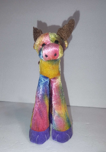 Plush toy 'Loglegs Rainbow Giraffe' by Dollar Tree