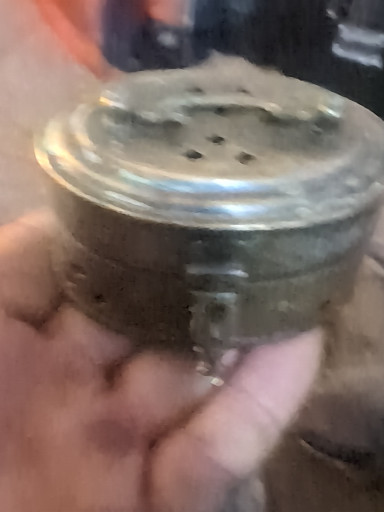 Brass cricket box or trinket container with hinged lid and latch