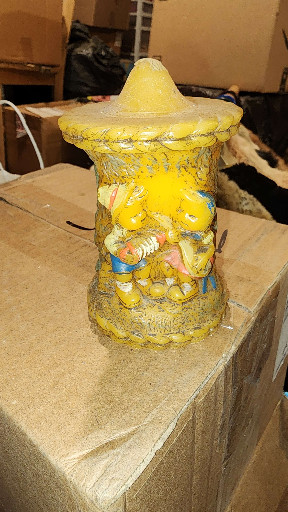 Hand-painted decorative candle titled 'Alpine Originals' by Alpine Originals