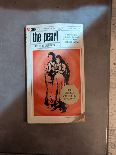 Paperback book titled 'The Pearl' by John Steinbeck, Bantam Pathfinder Edition