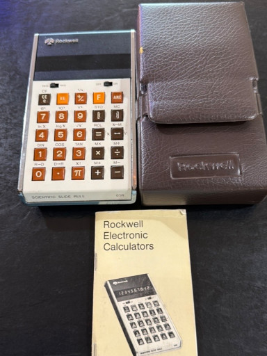 Vintage Rockwell 63R Scientific Calculator with original case and manual