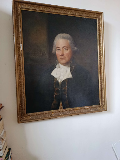 Oil on canvas portrait painting titled 'Portrait of a Gentleman' attributed to Francis Cotes