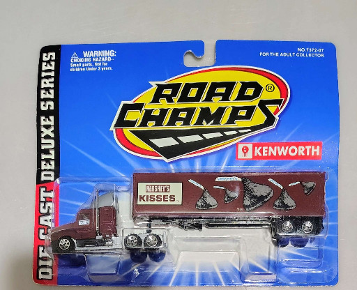 Die-cast metal toy semi-truck 'Hershey's Kisses Kenworth' by Road Champs