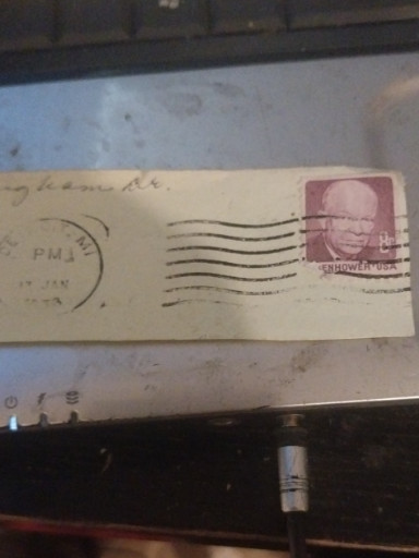 Used envelope with 1954 3-cent George Washington stamp and postmark