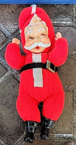 Vintage plush Santa Claus doll with rubber face by Knickerbocker