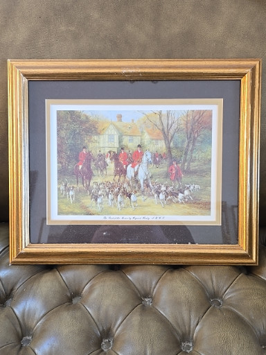 Reproduction print of 'The Start at the Manor' by Heywood Hardy