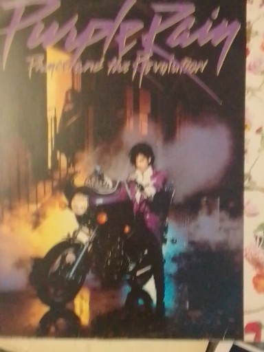 Vintage 1984 promotional poster for Prince's album 'Purple Rain'