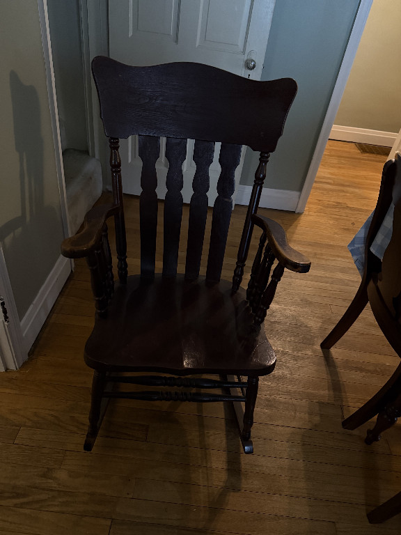 Wooden Victorian-style rocking chair