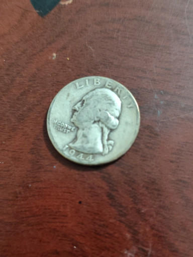 Silver Washington Quarter dated 1944
