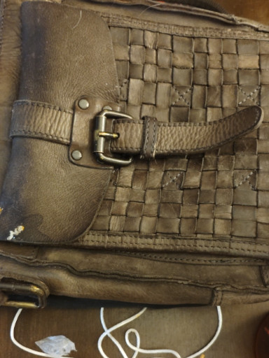 Leather woven crossbody bag 'Luna' by Harbour 2nd