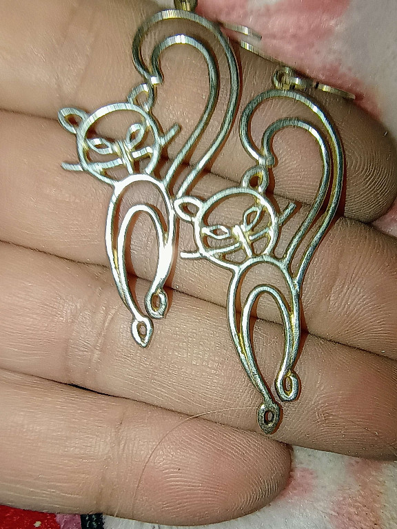 Silver plated cat charms